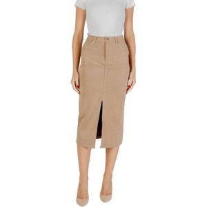 Only, Dames, Rokken, Beige, Maat: S Poliester,