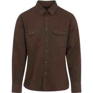 Tom Ford, Heren, Overhemden, Groen, Maat: XL Katoen,