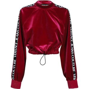Versace Jeans Couture, Dames, Sweatshirts & Hoodies, Rood, Maat: S Poliester,