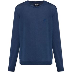 Giorgio Armani, Heren, Truien, Blauw, Maat: 2XL Katoen,