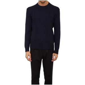 Paolo Pecora, Heren, Truien, Blauw, Maat: M Wol,