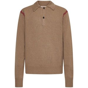 Marni, Heren, Tops, Bruin, Maat: M Wol,