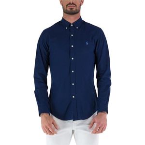 Polo Ralph Lauren, Heren, Overhemden, Blauw, Maat: L Katoen,