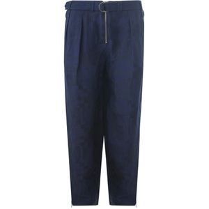 Emporio Armani, Heren, Broeken, Blauw, Maat: XL Linnen,