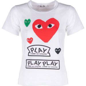 Comme des Garçons Play, Dames, Tops, Wit, Maat: XS Katoen,