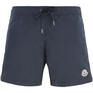Moncler, Heren, Badkleding, Blauw, Maat: S Polyamide,