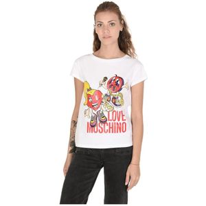 Love Moschino, Dames, Tops, Wit, Maat: S Katoen,