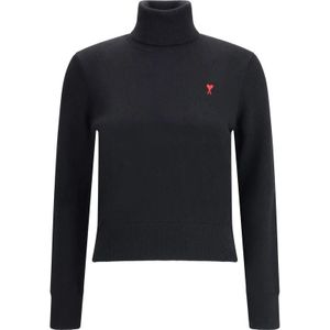 Ami Paris, Dames, Truien, Zwart, Maat: XS Wol,