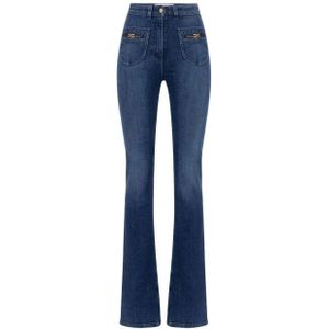 Elisabetta Franchi - Logo Jewel Jeans - Blauw - Dames
