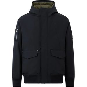 Moose Knuckles, Heren, Jassen, Zwart, Maat: M Leer,