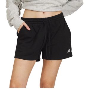 New Balance, Dames, Korte broeken, Zwart, Maat: XS Katoen,
