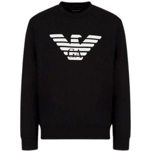 Emporio Armani, Heren, Sweatshirts & Hoodies, Zwart, Maat: XL Katoen,