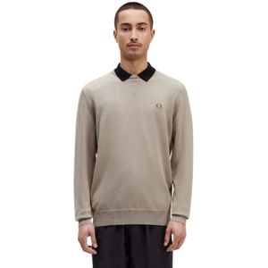 Fred Perry, Heren, Sweatshirts & Hoodies, Beige, Maat: S Katoen,