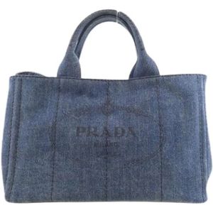 Prada Vintage, Dames, Pre-owned, Blauw, Maat: ONE Size Denim,