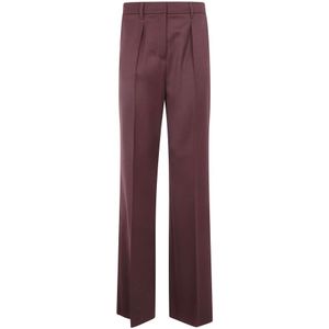Max Mara, Dames, Broeken, Rood, Maat: S Wol,