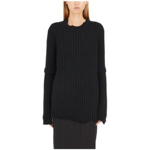 Helmut Lang, Dames, Truien, Zwart, Maat: S Wol,