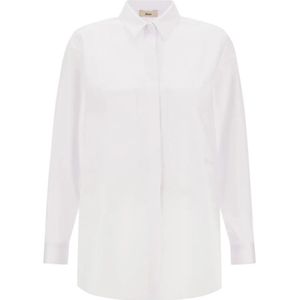 Herno, Dames, Blouses & Shirts, Wit, Maat: M Katoen,