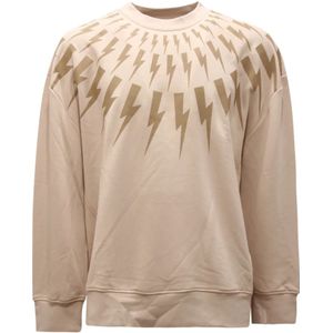 Neil Barrett, Heren, Sweatshirts & Hoodies, Beige, Maat: XS