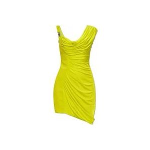 Versace Gedrapeerde jurk , Yellow , Dames , Maat: S