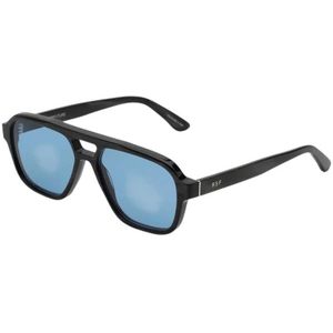 Retrosuperfuture - Maneval - Zonnebril - Zwart - Italiaans Acetaat - Blauwe Zeiss Lenzen