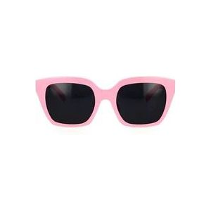 Celine Geometrische zonnebril in pastelroze met organische grijze lenzen , Pink , unisex , Maat: 56 MM