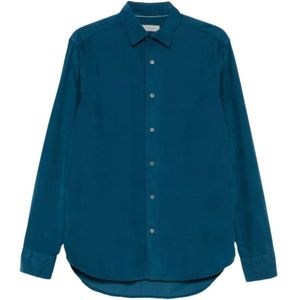 Canali, Heren, Overhemden, Blauw, Maat: XL Corduroy,