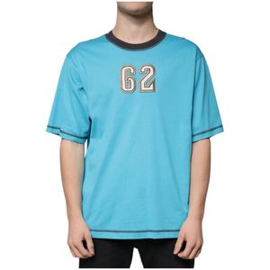 Dolce & Gabbana - Crew Neck T-shirt - Blauw - Katoen