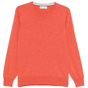 Brunello Cucinelli, Heren, Truien, Oranje, Maat: M Kasjmier,