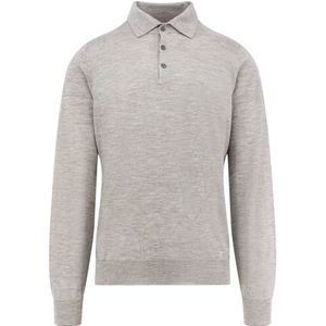 Brunello Cucinelli, Heren, Truien, Grijs, Maat: 3XL Zijde,
