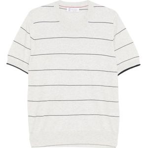 Brunello Cucinelli, Heren, Tops, Grijs, Maat: M Katoen,