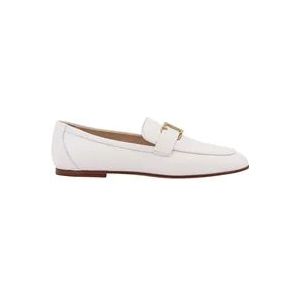 Tod's Witte Leren Loafers - T Timeless Stijl , White , Dames , Maat: 41 EU