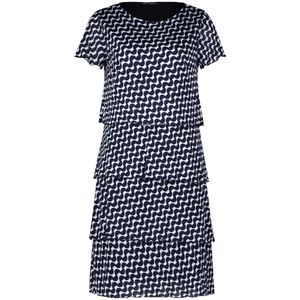 Betty Barclay - Bloemenjurk - Blauw - Lichtgewicht Stof - Ronde Halslijn