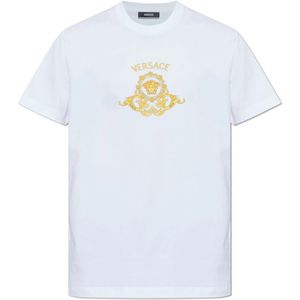 Versace, Heren, Tops, Wit, Maat: M Katoen,