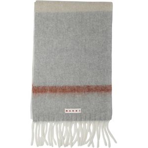 Marni - Logo Sjaal - Lichtgrijs - Mohair/Wol/Alpaca