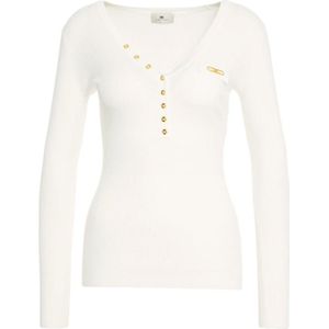 Elisabetta Franchi, Dames, Truien, Wit, Maat: S