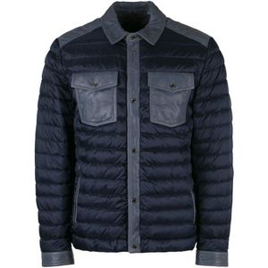 Moorer, Heren, Jassen, Blauw, Maat: 2XL Leer,