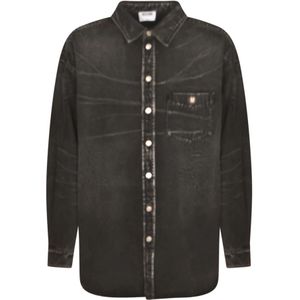 Moschino, Heren, Blouses & Shirts, Zwart, Maat: M Denim,