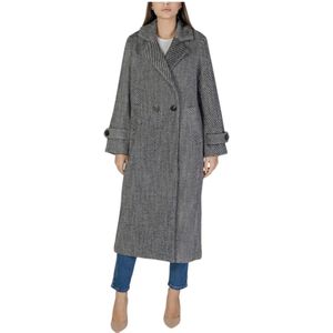 Vila, Dames, Mantels, Grijs, Maat: M Wol,