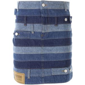 Moschino, Dames, Rokken, Blauw, Maat: S Denim,