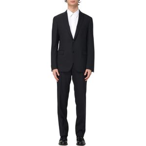 Lardini, Heren, Pakken, Zwart, Maat: S Wol,