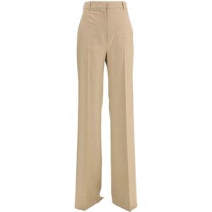 Max Mara, Dames, Broeken, Bruin, Maat: M Wol,