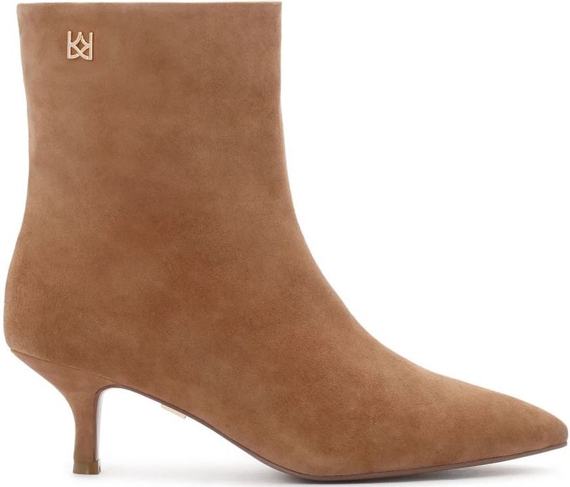 Kazar - Lichtbruine Suède Laarzen - Dames - Lage Stilettohak