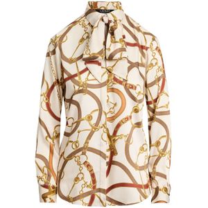 Ralph Lauren - Tie-Neck Shirt - Veelkleurig - Dames - Polyester