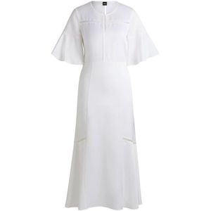 Hugo, Dames, Jurken, Wit, Maat: XS Linnen,