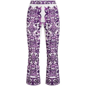 Dolce & Gabbana, Dames, Broeken, Paars, Maat: M Zijde,