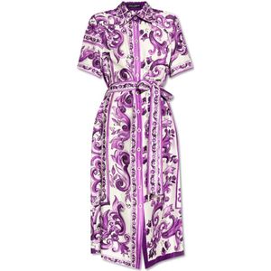 Dolce & Gabbana, Dames, Jurken, Paars, Maat: XS Zijde,