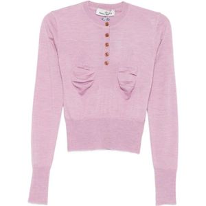 Vivienne Westwood, Dames, Truien, Roze, Maat: L Wol,