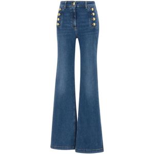 Elisabetta Franchi, Dames, Jeans, Blauw, Maat: W25 Denim,