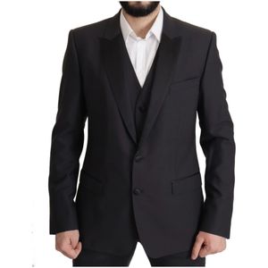 Dolce & Gabbana, Heren, Jassen, Zwart, Maat: 2XL Zijde,