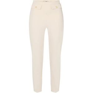 Elisabetta Franchi, Dames, Broeken, Beige, Maat: 2XS Zijde,